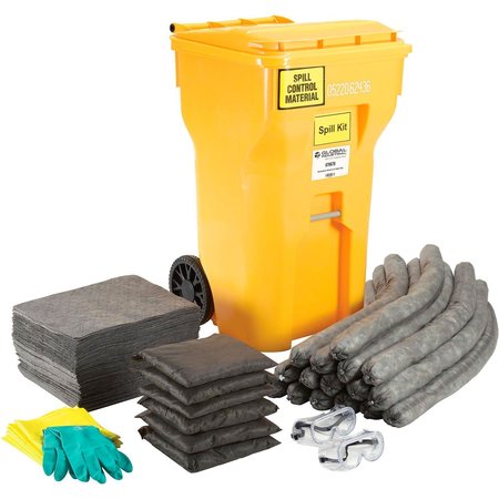 GLOBAL INDUSTRIAL Universal Wheeled Spill Kit, 65 Gallon 670676